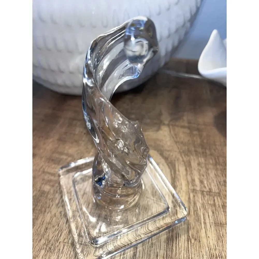 Vintage Twisted Stem Elegant Clear Glass Candle Holder 6.25 Inches Height